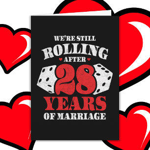 Cartão Casado 28 anos Engraçado 28 anos de casamento