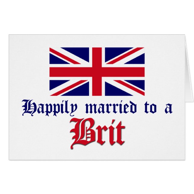 Cartão Casado feliz a um Británico (Frente Horizontal)