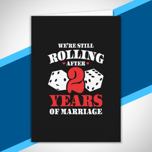 Cartão Casais Casados 2 Anos Engraçado segundo Aniversári