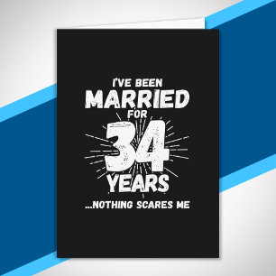 Cartão Casais Casados 34 Anos Engraçado 34º Aniversário