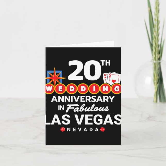 Cartão Casal 20 de Aniversário de 20 de de Vegas Anni (Frente)