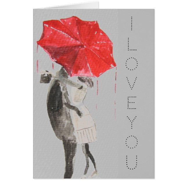 Cartão Casal apaixonado beijando dia de Namorados (Frente)