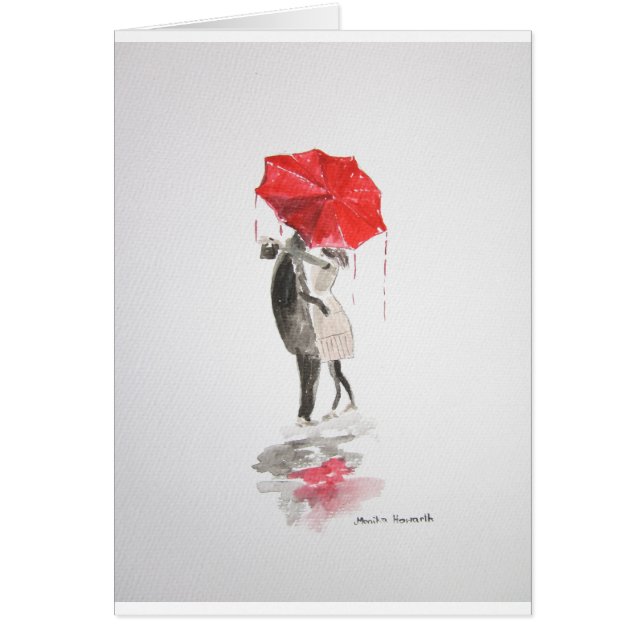 Cartão Casal apaixonado beijando dia de Namorados (Frente)