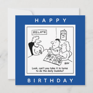Cartão Casal Argumenta Sobre O Cartoon Sudoku