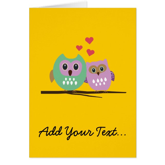 Cartão Casal da coruja (Frente)