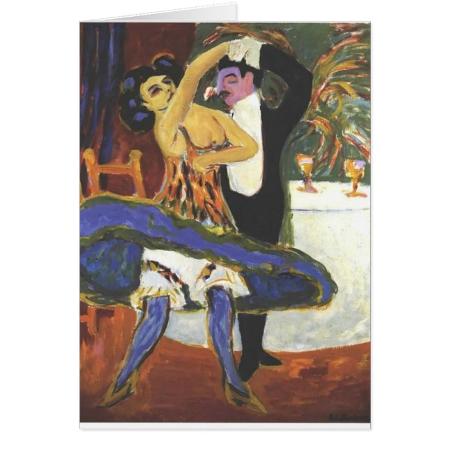 Cartão Casal da dança do inglês de Ernst Ludwig Kirchner- (Frente)