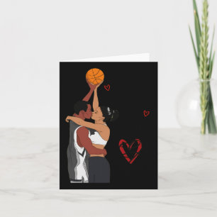 Cartão Casal De Basquete Negro Eu Te Amo Dupla Ou Nothi