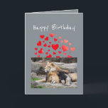 Cartão Casal de Brincadeiras de Leão Leão de Brincadeira<br><div class="desc">Aniversário para o seu marido,  namorado,  querida,  parceira Flirty. Eu seria o cartão de aniversário do Lion Humor Funny Animal</div>