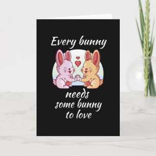 Cartão Casal de Coelhos Coração de Amor Amantes de Páscoa