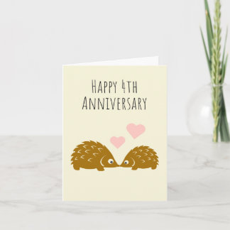 Cartão Casal de óculos bonitos - Feliz 4 anos