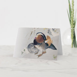 Cartão Casal de Pato de Mandarim, Watanabe Seitei