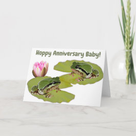 Cartão Casal de Sapos de Aniversário Personalizado Lírio 
