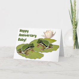 Cartão Casal de Sapos no Aniversário de Casamento Diverti