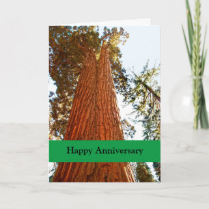 Cartão Casal de Sequoia Árvores, feliz aniversário