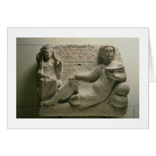 Cartão Casal em um banquete, achado do túmulo do Palmyra