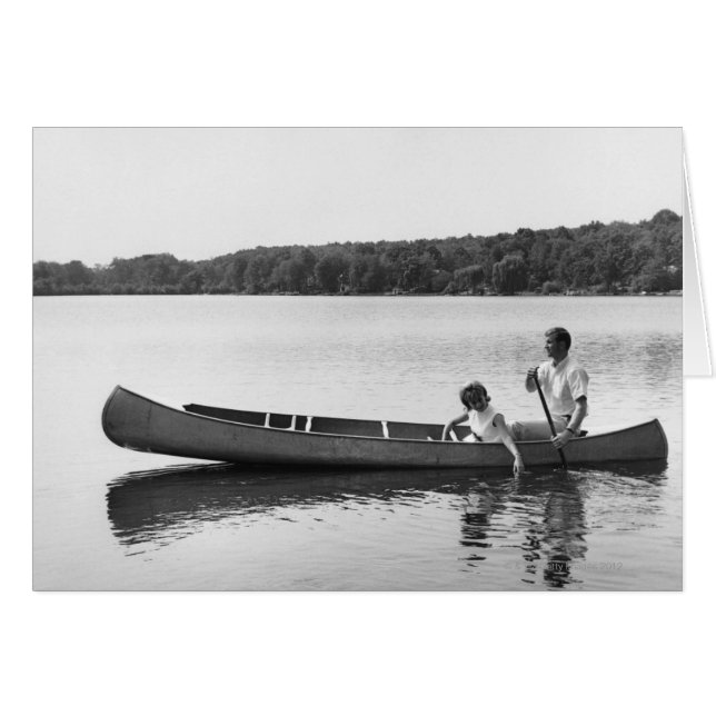 Cartão Casal em uma Canoa (Frente Horizontal)