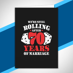 Cartão Casal Engraçado de 70º Aniversário Casados 70 Anos