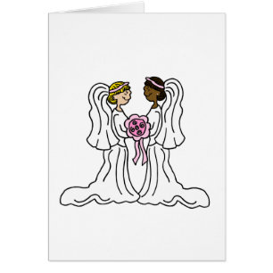 Cartão Casal inter-racial lésbica