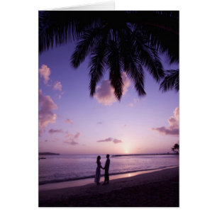 Cartão Casal na praia, Windjammer Landing, St. Lucia