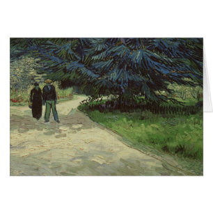 Cartão Casal no parque, Arles de Vincent van Gogh , 1888