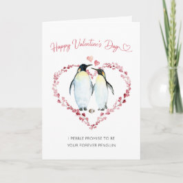 Cartão Casal pinguim no Feliz dia de os namorados do amor