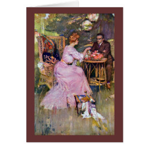 Cartão Casal que janta o fresco do Al