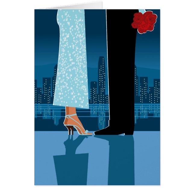 Cartão Casal romântico na cidade (Frente)