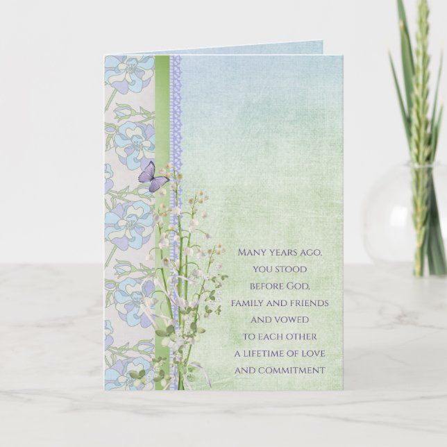 Cartão Casamento Aniversário Lily do buquê do Vale (Frente)