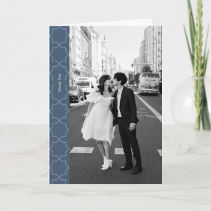 Cartão Casamento Azul com Padrão de Trabalho de Latência