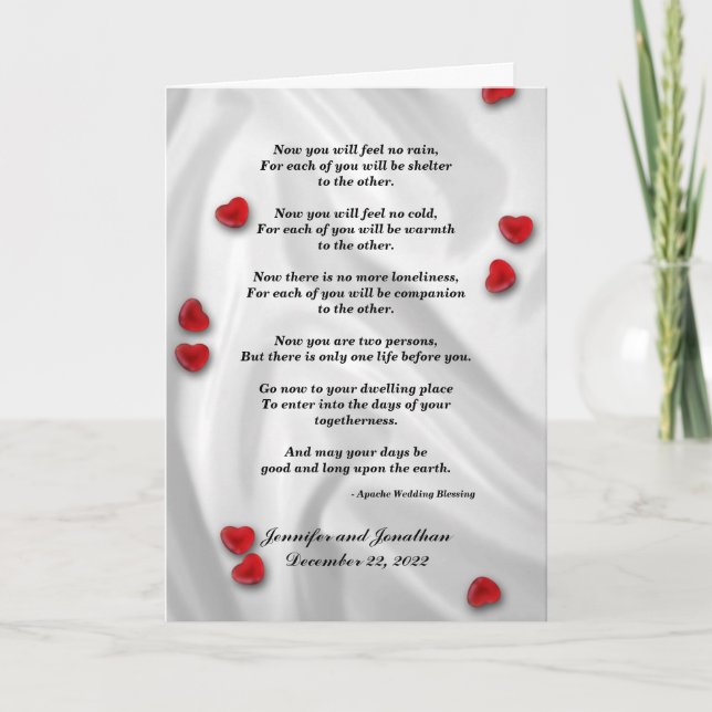 Cartão Casamento, Bênção Apache Agora Você Não Sentirá Ch (Frente)