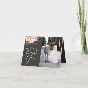 Cartão Casamento Botânico De Blush Floral Elegante Obrig
