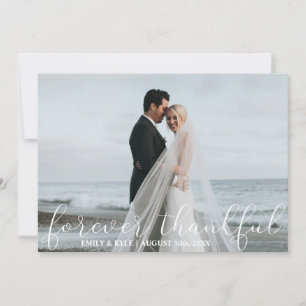 Cartão Casamento branco agradecida, obrigado FOTO