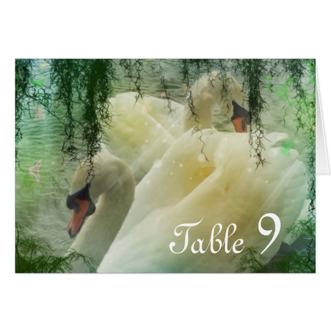 Cartão casamento branco do lago branco do lago elegante (Frente horizontal)