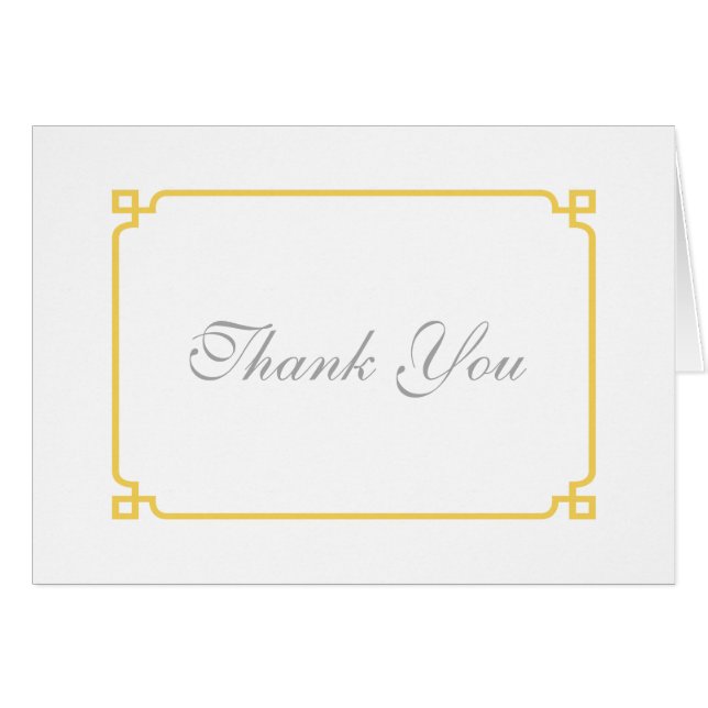 Cartão Casamento Chic Amarelo Obrigado (Frente Horizontal)