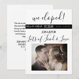 Cartão Casamento com Foto em Preto e Branco de Roteiro Mo