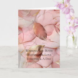 Cartão Casamento Cor-de-rosa Dourado