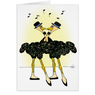 Cartão Casamento da avestruz