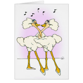 Cartão Casamento da avestruz