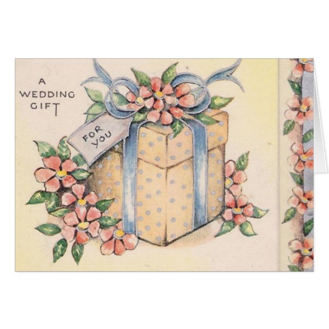 Cartão Casamento da caixa de presente (Frente Horizontal)