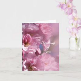 Cartão casamento da primavera floresce de cerejeira rosa