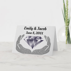 Cartão Casamento das Mãos de Diamante
