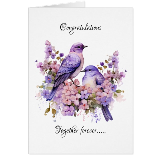 Cartão Casamento de Amor entre Dois Bluebird (Frente)