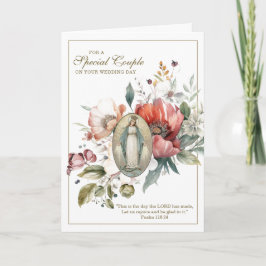 Cartão Casamento de Casal Especial Religioso Floral