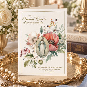 Cartão Casamento de Casal Especial Religioso Floral