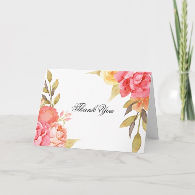 Cartão Casamento de Festa de Jardim Obrigado (Frente)