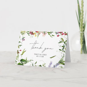 Cartão Casamento de Flor Selvagem Moderno de Verão Obriga