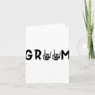 Cartão Casamento de Halloween Noiva Groom Skeleton até a