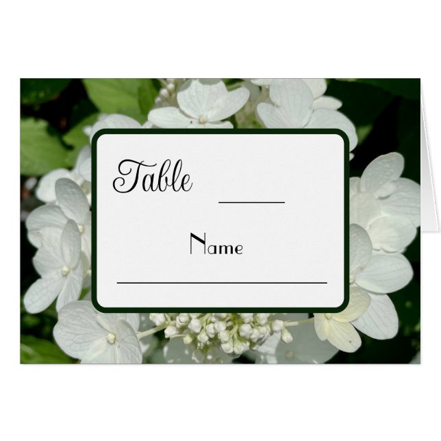 Cartão Casamento de Hydrangea Verde e Branca da Floresta  (Frente horizontal)