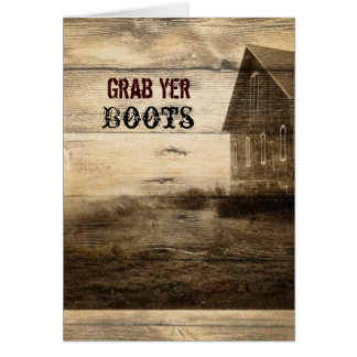 Cartão Casamento de madeira do celeiro do celeiro rústico