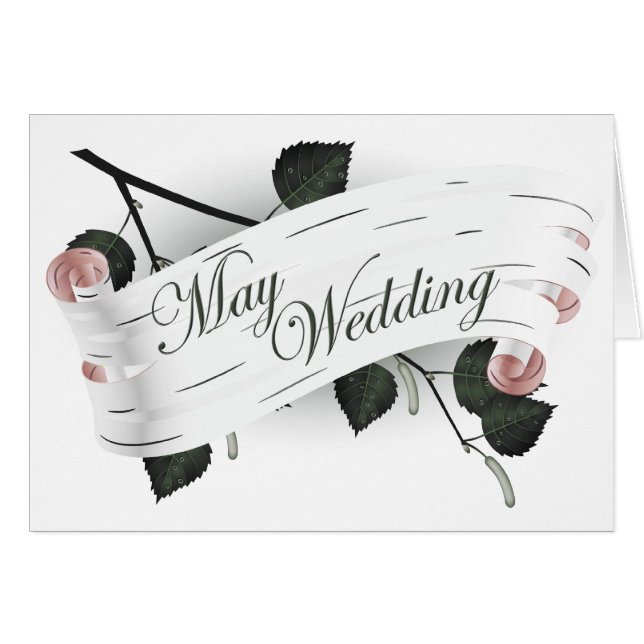 Cartão Casamento de maio : Folhas da estação : (Frente Horizontal)